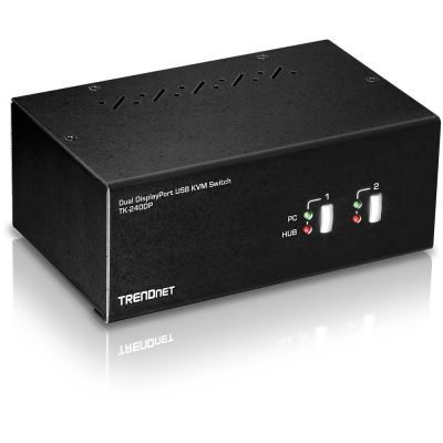 TRENDnet 2-Port DisplayPort KVM-Switch mit USB 2.0 Audio-Hub