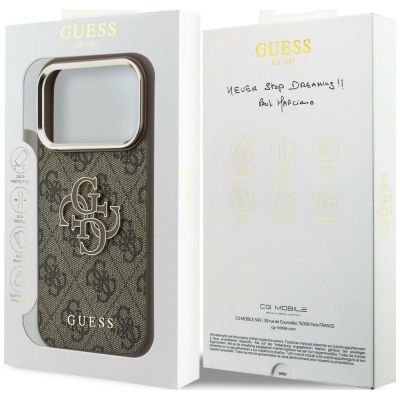 8. Guess 4G & Big Resin Logo Hülle für iPhone 17 Pro / 18 Pro - Braun