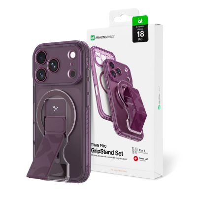 AmazingThing Titan Pro Objektivständer-Set für iPhone 18 Pro mit magnetischer Halterung und Ständer, kompatibel mit MagSafe – Lila