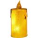 27. Dekorative Kerze, 8 cm, bernsteinfarben, warmweiß, 1 LED