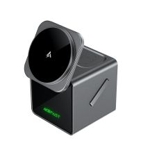 Acefast E34 22,5W 3-in-1 Induktionsladegerät mit integriertem Kabel für Smartphone, Smartwatch und Kopfhörer – Grau