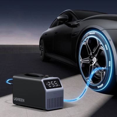 2. Ugreen 150 PSI 12V Elektrische Autoreifenpumpe mit Digitalanzeige - Grau