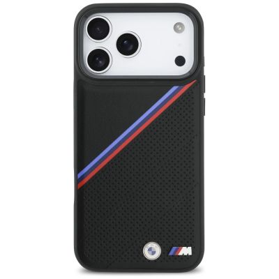 3. BMW M Tricolor Metal Logo MagSafe Case für iPhone 17 Pro Max – Schwarz