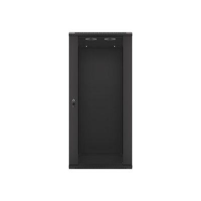 14. Lanberg WF01-6627-10B einteiliger Schrank (27 HE; 1300 mm / 600 mm / 600 mm; Wandmontage; Glas; 19 Zoll; schwarz)