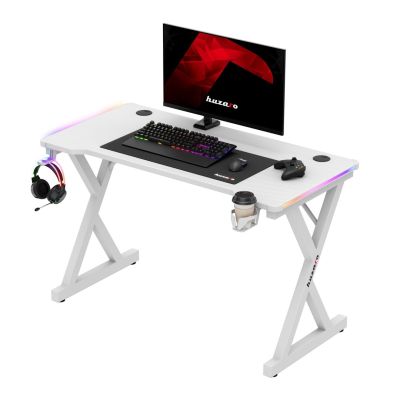 4. Huzaro Hero 2.3 RGB Weißer Schreibtisch