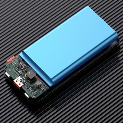 6. Wozinsky WFC-15B 20000mAh 22,5W PD20W Powerbank mit integrierten Lightning und USB-C-Kabeln – Schwarz