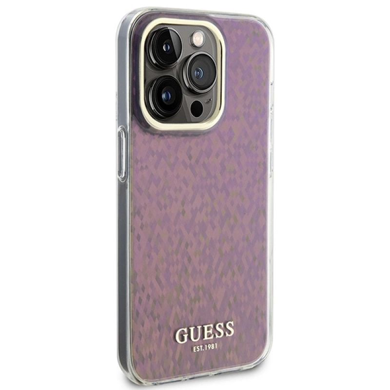 4. Guess GUHCP15XHDECMP iPhone 15 Pro Max 6,7" rosa/rosa Hardcase IML Faceted Mirror Disco Iridescent
