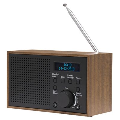Radio Denver DAB-46 Dunkelgrau Internet Analog und Digital Schwarz, Braun