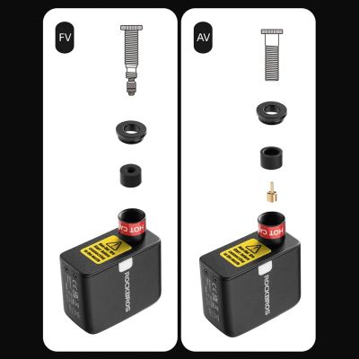 3. Rockbros 42320008001 Mini-Elektro-Fahrradpumpe für Schrader-/Presta-Ventile 100 PSI – Schwarz