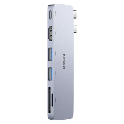 3. Baseus UltraJoy Series 6-in-1 USB-C 40Gb/s USB 3.0 HDMI 4K USB-Hub mit SD- und MicroSD-Kartenleser – Grau