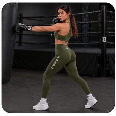 6. Lange Damen-Leggings in Armeegrün (Kampfbekleidung) | DBX Bushido