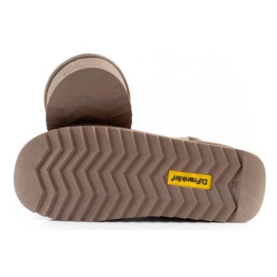 9. D.Franklin Damen Winter Schneestiefel Modische Fell gefütterte Braune Stiefeletten