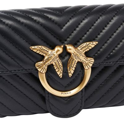3. Pinko Love Bag One Geldbörse Chevron Schwarz - 100062A0GK-Z99Q