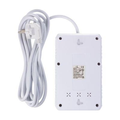 4. MACLEAN Steckdosenleiste, Verlängerungskabel mit 4 Steckdosen + 3 USB-Anschlüssen, 110–240 V Wechselstrom, 50/60 Hz, max. 2,1 A, 2500 W, 3 m, weiß, MCE393 W