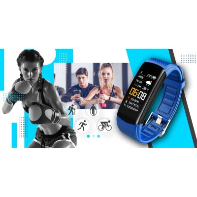 5. Smartwatch GIEWONT Schwarz und Blau 2 Armbänder GW200-7