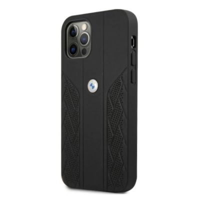 2. BMW Leather Curve Perforate Case für iPhone 12 / iPhone 12 Pro – Schwarz