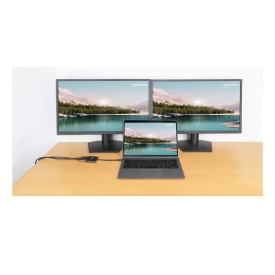 4. Manhattan 154321 Kabeladapter 0,15 m USB Typ-C 2 x HDMI Schwarz