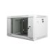 4. Lanberg WF01-6406-10S einteiliger abschließbarer Schrank (6 HE; 368 mm / 600 mm / 450 mm; Wandmontage; Glas; 19 Zoll; grau)