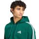 4. adidas Essentials Fleece-Kapuzenjacke für Herren mit 3 Streifen und durchgehendem Reißverschluss, Grün KZ1412