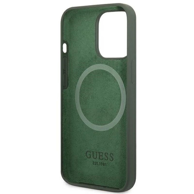 7. Ratet Guess , GUHMP13XSPLA iPhone 13 Pro Max 6,7" grün/khaki Hartschale Silikon Logo Plate MagSafe