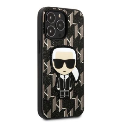 4. Karl Lagerfeld KLHCP13LPMNIKBK iPhone 13 Pro / 13 6.1" Hardcase schwarz/schwarz Monogram Ikonik Patch