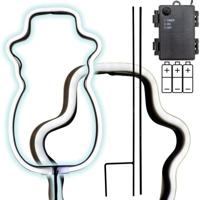 NEONSCHNEEMANN WEISS 81 LED BATTERIEBETRIEBEN 14,5x96CM LUCA