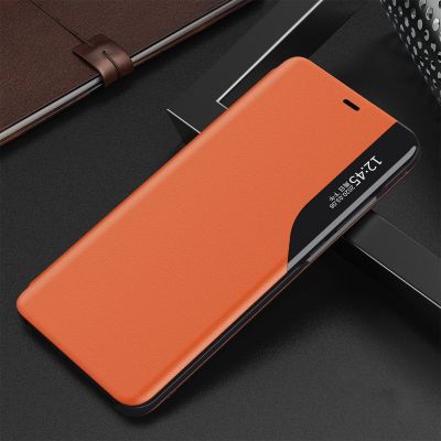11. Eco Leather View Case booktype case schutzhülle aufklappbare hülle iPhone 13 mini orange