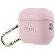 3. Guess AirPods Pro 3 Hülle mit klassischem Logo und natürlicher Maserung – Pink