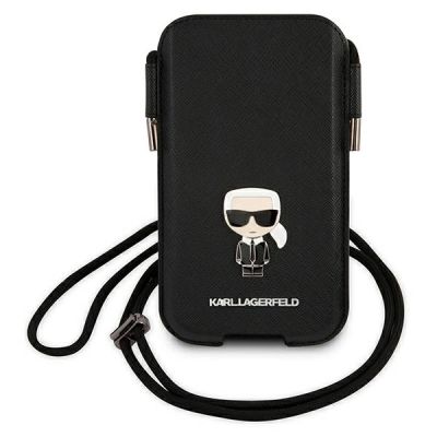 2. Karl Lagerfeld Saffiano Ikonik Karl 6,7'' Handtasche - Schwarz