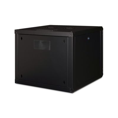 27. Digitus Unique 19" 9U Rackmount-Netzwerkschrank, 600x600 mm, Glastür, schwarz, ungeteilt, montiert, 100 kg