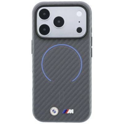 3. BMW M Ringl MagSafe Hülle mit Carbon-Print für iPhone 18 Pro / 17 Pro – Grau