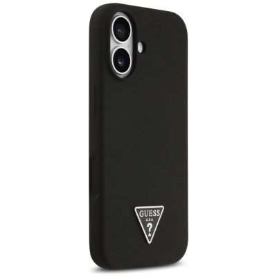 4. Guess Silikon Triangle Logo MagSafe Hülle für iPhone 17 - Schwarz