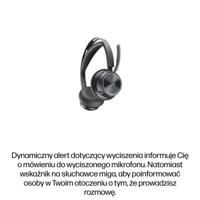 285. POLY Voyager Focus 2 Microsoft Teams-zertifiziertes USB-CC-Headset + USB-C/A-Adapter + Ladeschale