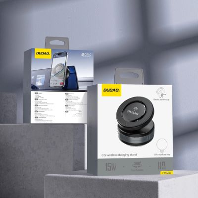 7. Dudao F24MAX Kfz-Halterung mit 15-W-Funkladegerät, MagSafe-kompatibel, mit automatischem Saugnapf – Schwarz