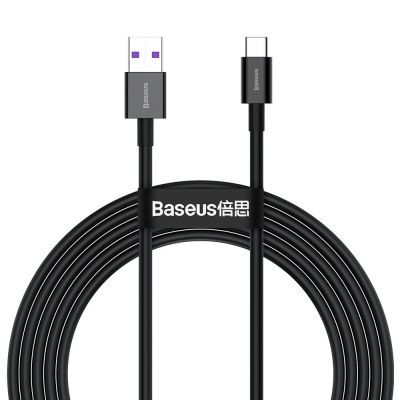 Baseus Superior USB-Kabel - USB Typ C 66 W (11 V / 6 A) Huawei SuperCharge SCP 2 m schwarz (CATYS-A01)