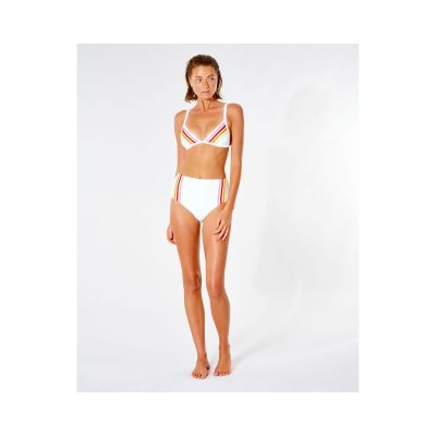6. BIKINI-OBERTEIL RIP CURL Wave Shapers Stripe Banded Tri – Weiß