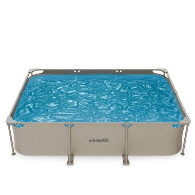 2. VIRTUFIT Rechteckiges Schwimmbecken 300 x 210 cm mit Filterpumpe Beige