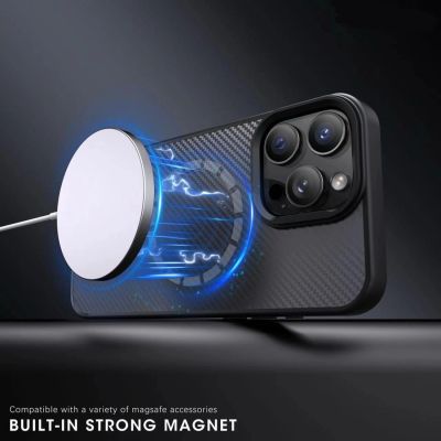 5. Wozinsky Carbon Fiber Case mit MagSafe für Samsung Galaxy S25 - Grau
