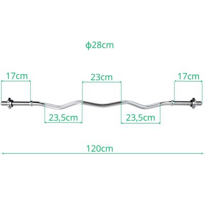 9. 120CM ENERO FIT LEICHT GEBOGENE STANGE Ø28