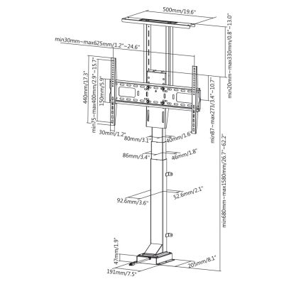 21. Maclean MC-866 TV-Ständer (37" - 65"; max. 50 kg)