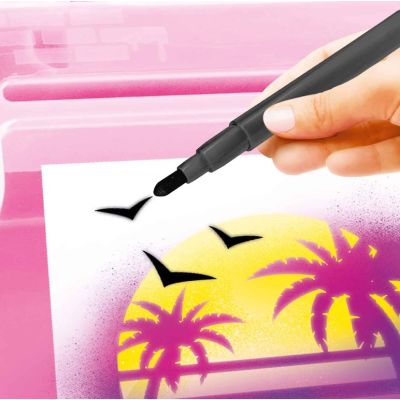 3. Airbrush-Kunst-Aktivitätskoffer mit Kanalspielzeug