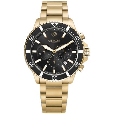 Herrenuhr Giewont Chronograph Saphir Gold Schwarz GW3970-B7