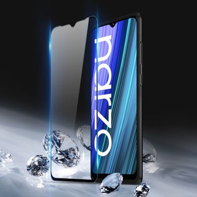 4. Dux Ducis 9D Tempered Glass 9H Full Screen Tempered Glass mit Realme Narzo 50A Rahmen schwarz (case friendly)