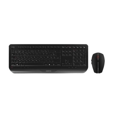 CHERRY Gentix Desktop-Tastatur und Maus inklusive, kabellos, schweizerisch, schwarz
