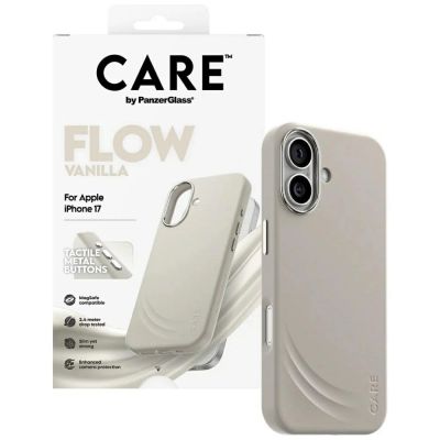 4. CARE by PanzerGlass FLOW MagSafe Hülle für iPhone 17 - Beige