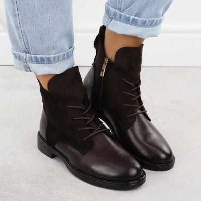12. Damen-Wildlederstiefeletten in Braun Potocki Z25-SZ12080