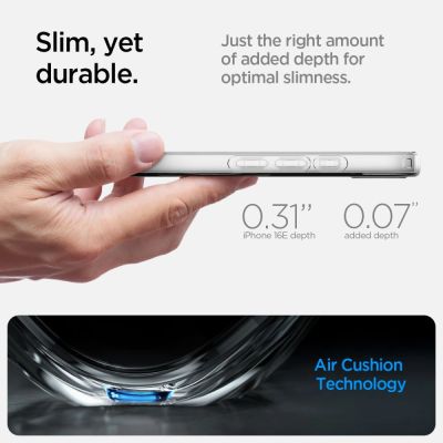 14. Spigen Liquid Crystal Mag MagSafe Hülle für iPhone 16e / 17e – Transparent