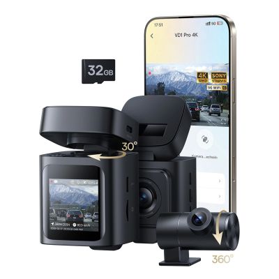 2. Baseus PrimeTrip VD1 Pro Auto-DVR 4K+1080p mit Akku – Schwarz