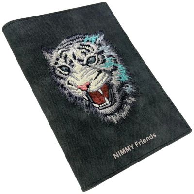 5. Nimmy Raptor Tiger Reisepass-/Geldbörsenhülle - Dunkelgrau