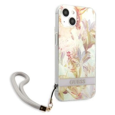 4. Guess, GUHCP13SHFLSU iPhone 13 mini 5,4" lila/lila Hardcase Flower Strap